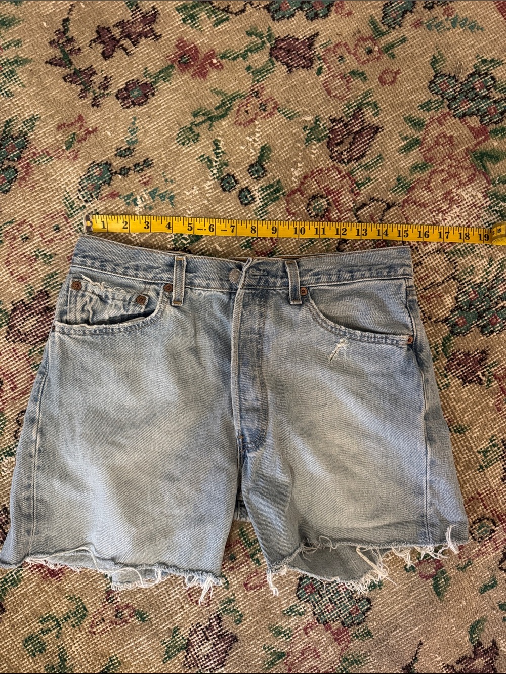 Levi's Light Blue Distressed Denim Cutoff Shorts